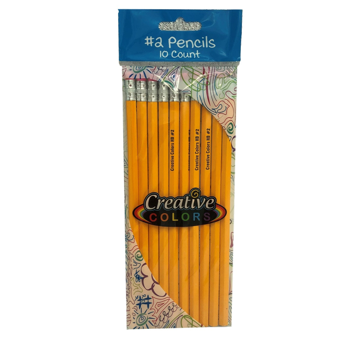 A package of 10 Creative Colors #2 pencils.